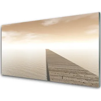 Obraz Obraz na skle Moře Molo Architektura 125x50 cm 2 Přívěsky