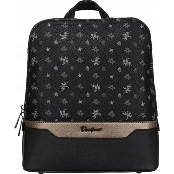 Módní doplněk David Jones Černý vzorovaný batoh 6866-2 Velikost: ONE SIZE