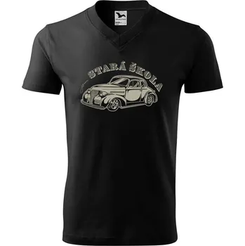 Pánské tričko DOBRÝ TRIKO Pánské V tričko s potiskem Jsem stará škola Velikost: 2XL, Barva: Černá