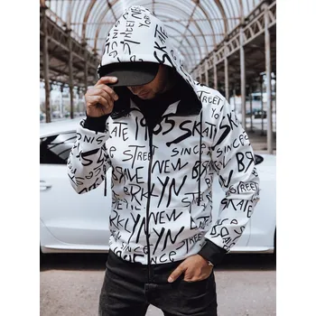 Pánská móda Pánská mikina s kapucí BX5788 Barva: Bílá, Velikost: 2XL