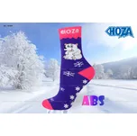Dětské ponožky HOZA THERMO Froté - ABS medvídek - H7009 Barva: Fialová, Velikost: 27-30