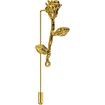 Brož Jehlice do klopy růže zlaté barvy - Trendhim