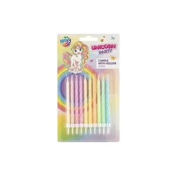 Dortová svíčka Svíčky na dort jednorožec 10ks