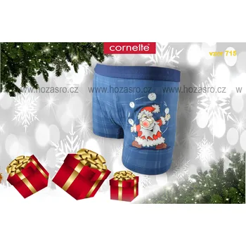 Boxerky Hoza Boxerky Cornette Vánoční - Sexy Santa - vanoce-00715 Barva: Modrá, Velikost: XL