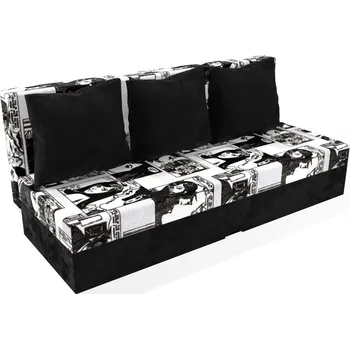 Pohovka Rozkládací pohovka Karin Comix Black and White pružinová