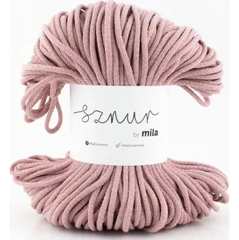 Příze Bavlněná šňůra MILA 5mm - pudrová (Délka šňůry: 100m)
