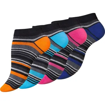 Dámské ponožky Hoza Dámské kotníkové ponožky PRUHY - 4páry - N4068 Barva: Balíček 1, Velikost: 35-38