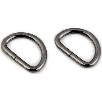 Kovový polokroužek - 21 x 28 mm - antracit