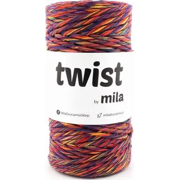 Příze Šňůra na macramé Mila TWIST 3mm - MIX folk (Rozčesatelná)