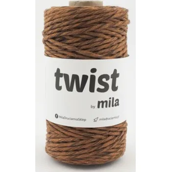 Příze Šňůra na macramé Mila TWIST 3mm - MIX hnědá (Délka šňůry: 100m)