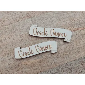 Domovní cedule Klemo Dřevěná cedulka VESELÉ VÁNOCE - 9 x 3 cm