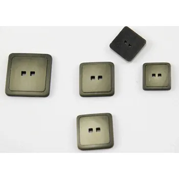 Knoflík Dírkový knoflík - khaki melír - rozměr 1,5 cm x 1,5 cm