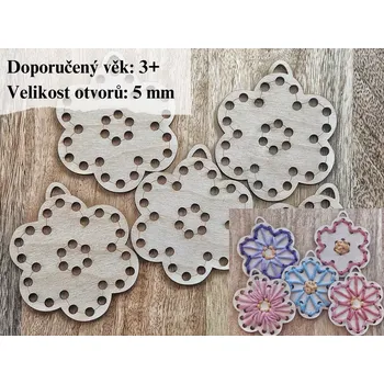 kreativní sada Klemo Vyšívací sada - květiny - 5 kusů