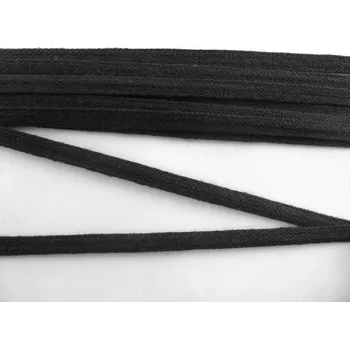 Bavlněná kojenecká šňůrka - černá - šířka 0,6 cm
