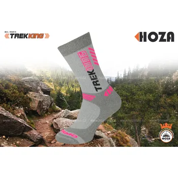 Dámské ponožky HOZA Thermo Trekking - outdoor socks - H3413 Barva: šedá růžová, Velikost: 39-42