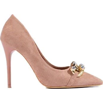 Dámské lodičky Semišové růžové lodičky s řetízkem 23-20172P Velikost: 37