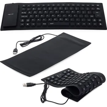 Klávesnice VERK GROUP Černá Silikonová Klávesnice USB – Tichý Provoz