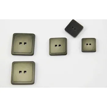 Knoflík Dírkový knoflík - khaki melír - rozměr 2 cm x 2 cm