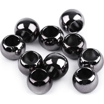 Korálek Plastový korálek s velkým otvorem - metalický