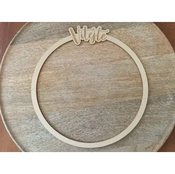 Lapač snů Kruh na lapač snů - dřevěný placatý - 23 cm - VÍTEJTE