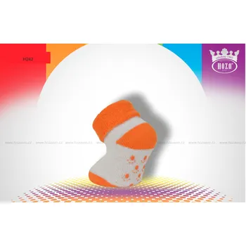 Hoza Kojenecké ponožky froté - ABS - H242 Barva: oranžová, Velikost: 6-12 měsíců