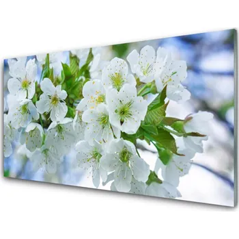 Obraz Obraz na skle Květiny Strom Listy Příroda 120x60 cm 2 Přívěsky