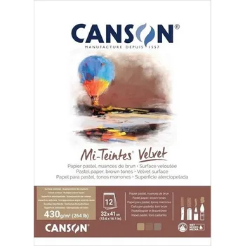 Blok CANSON Mi-Teintes Velvet Brown 32x41cm, 12 listů 430g