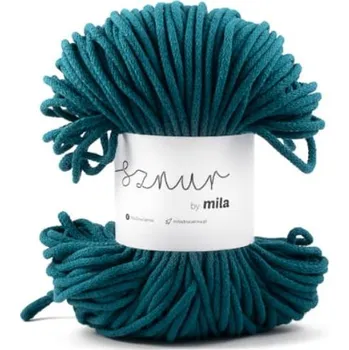 Příze Bavlněná šňůra MILA 5mm - mořská zeleň (Délka šňůry: 100 m)