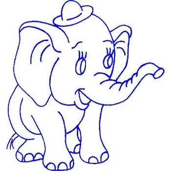 Vánoční dekorace Vyšívací předloha pro děti - slůně - rozměr 25 cm x 25 cm