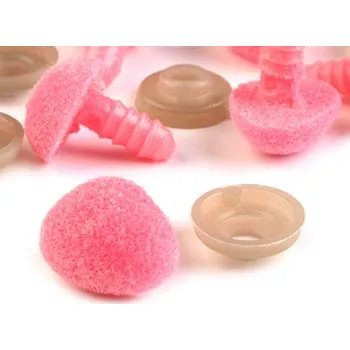 Čumák 13x15 mm růžový plyšový (Bezpečnostní nos)