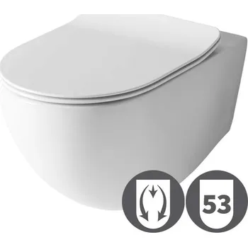 Artceram File 2.0 WC klozet závěsný, Rimless, délka 53 cm, bílá lesklá, FLV004 01,30