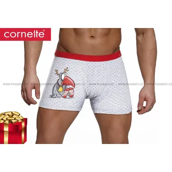 Boxerky Hoza Boxerky Cornette Vánoční - Rudolf - VANOCE-00709 Barva: světlá šedá, Velikost: XL