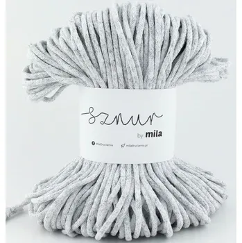 Příze Bavlněná šňůra MILA 3mm - mlhavé nebe (Délka šňůry: 100 m)