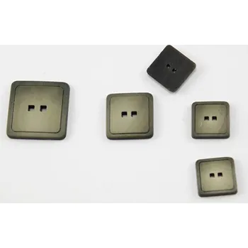 Knoflík Dírkový knoflík - khaki melír - rozměr 1,2 cm x 1,2 cm