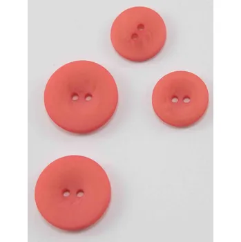 Knoflík Dírkový knoflík perleťový - tmavě lososový - průměr 2 cm