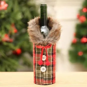 Vánoční dárkový kabátek na láhev vína 11304 24 cm