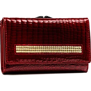 Peněženka Dámská peněženka z přírodní kůže zdobená zirkony