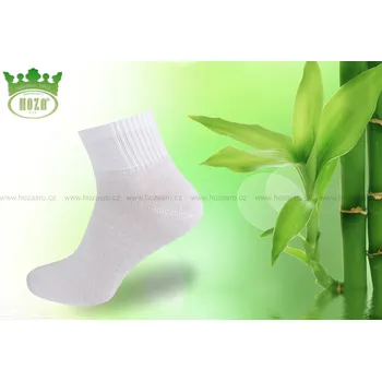 Pánské ponožky Dámské kotníkové antibakteriální bambusové ponožky HOZA - H5601 Barva: Bílá, Velikost: 35-38