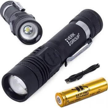 Svítilna Taktická baterka se zoomem Bailong CREE XM-L T6