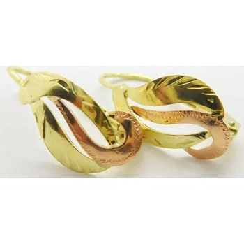 Náušnice Klenoty Budín Dámské klasické gravírované náušnice ze žlutého a růžového zlata 585/1,89gr 03040 (Klenoty Budín Dámské klasické gravírované náušnice ze žlutého a růžového zlata 585/1,89gr 03040)