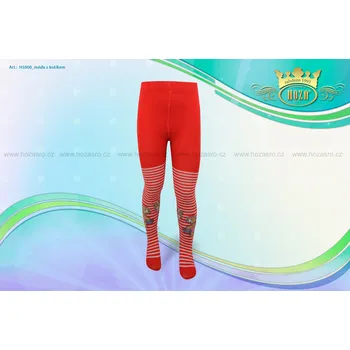Hoza Dětské punčochové kalhoty - méďa s košíkem - H5000-n4 Barva: červená, Velikost: 92-98 cm / 1-2 roky