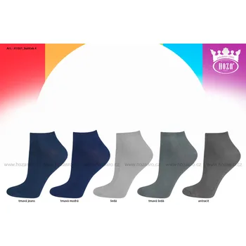 Hoza Dětské kotníkové ponožky - H1001 od 35kč Barva: Balíček 5párů jeans-tmavá modrá-šedá-tmavá šedá-antracit, Velikost: 23-26