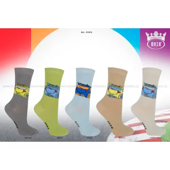 Hoza Dětské ponožky - auto od 59kč - H1810 Barva: Zelená, Velikost: 19-22