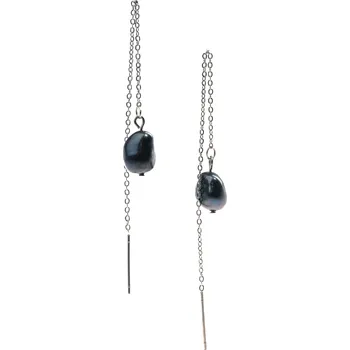 Náušnice Provlékací perlové náušnice růžové modrá