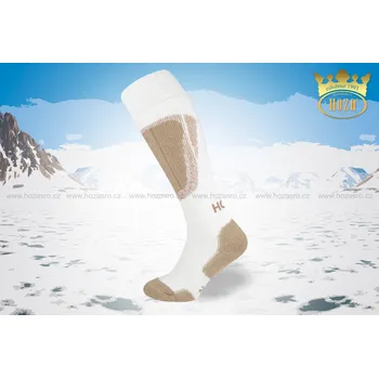 Dámské ponožky Hoza EXTRA Thermo podkolenky pro arktické podmínky - H4205 Barva: bílá béžová, Velikost: 24-25