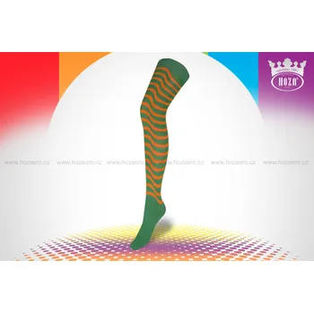 Dámské ponožky Hoza Dámské nadkolenky - vlnky - H4807 Barva: Zelená, Velikost: 35-41