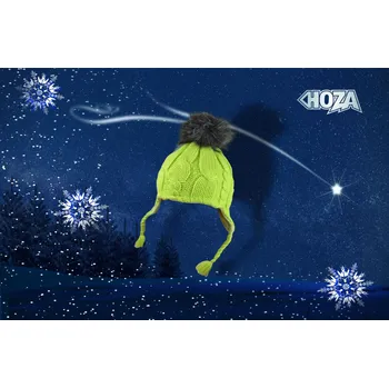 Čepice Dámská zímní čepice HOZA s copánky - HC005 Barva: Zelená, Velikost: UNI