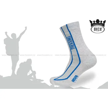 Pánské ponožky Hoza Trekking light thermo ponožky - H3412 Barva: bílá modrá, Velikost: 43-46
