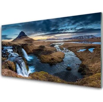 Obraz Obraz na skle Vodopád Řeka Krajina 100x50 cm 2 Přívěsky