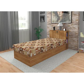 Postel Nabytekmorava Válenda s úložným prostorem a peřináčem Radana 100 barva lamina: ořech lyon, Čalounění: Mega 07 hnědá